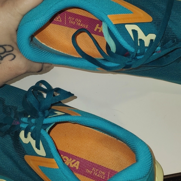 Hoka One One Zinal Running Shoes Mens 1119399 DLCR Blue Green Orange Siz… - Picture 6 of 9